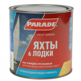 Лак яхтный алкидно-уретановый Parade L20, глянцевый, 0,75л