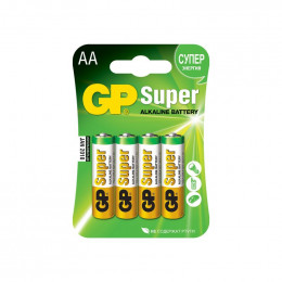 Батарейка алкалиновая GP Super Alkaline 15А АA - 4 шт на блистере