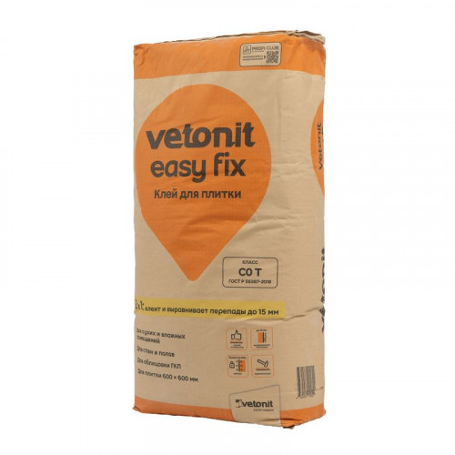 Клей для плитки Vetonit easy fix С0Т, 25 кг