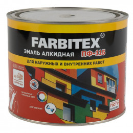 Эмаль ПФ-115 FARBITEX черный 1,8 кг