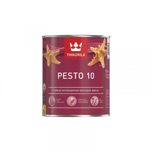 Эмаль стойкая алкидная Tikkurila Pesto 10 универсальная матовая база А 0,9 л