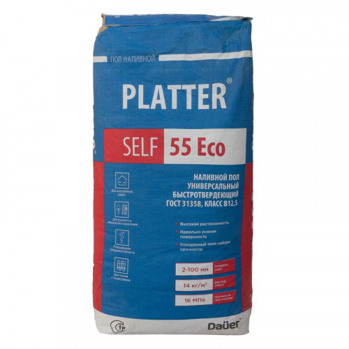 Наливной пол PLATTER SELF 55 Eco универсальный, 20 кг