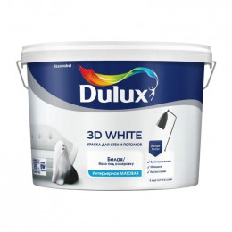 Краска для стен и потолков Dulux 3D White белая база BW 9 л