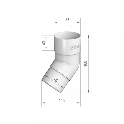 Колено трубы 135° ТЕХНОНИКОЛЬ белый