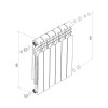 Радиатор биметаллический Теплоотдача 500 мм 8 секций