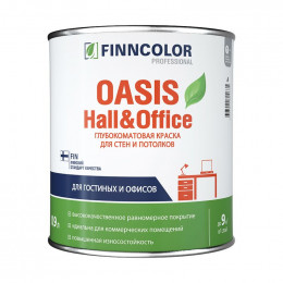 Краска для стен и потолков Finncolor Oasis белая глубокоматовая 0,9 л