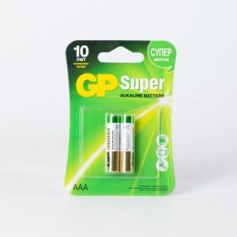 Батарейка алкалиновая GP Super Alkaline 24А ААA - 2 шт на блистере