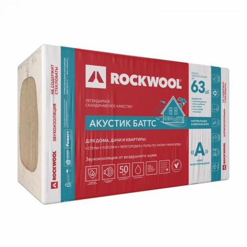 Утеплитель Rockwool Акустик Баттс 1000х600х100 мм, 5 шт/уп