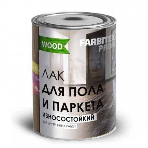 Лак паркетный алкидно-уретановый FARBITEX PROFI WOOD износостойкий матовый 0,8 л