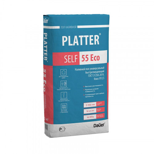 Наливной пол PLATTER SELF 55 Eco универсальный, 20 кг