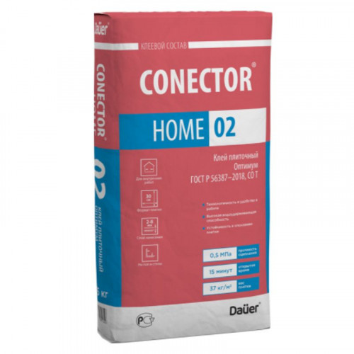 Клей для плитки Оптимум CONECTOR HOME 02 C0T, 25 кг