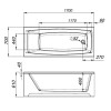 Прямоугольная акриловая ванна Domani-Spa Rest 170*70*60