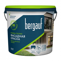 Краска фасадная Bergauf Mineral Techno U бесцветная база С 9 л