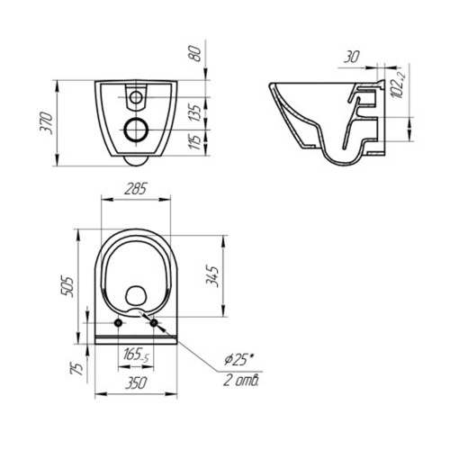 Готовый комплект Cersanit 64917: подвесной унитаз City Smart CO DPL EO slim инсталляция Vector LP