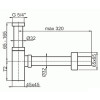 AlcaPlast. Сифон для умывальника Design A401, d 32 мм, квадратный, цельнометаллический