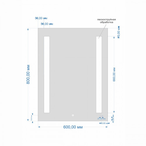 Зеркало Cersanit LED 020 base 60*80, с подсветкой, KN-LU-LED020*60-b-Os