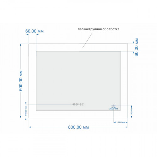 Cersanit. Зеркало LED 060 pro 80*60, с подсветкой, антизапотевание, часы, KN-LU-LED060*80-p-Os