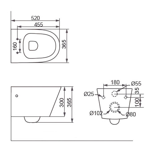 Унитаз подвесной безободковый со смывом Торнадо Comforty CF3C797WH c сиденьем из дюропласта с микролифтом