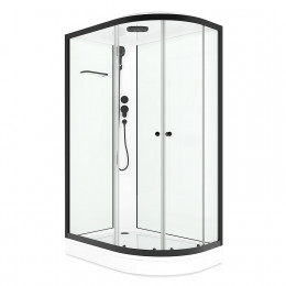 Душевая кабина Domani-Spa Delight Slim 128 L 1200*800*2180 прозрачное стекло, профиль графит - Black accents, без электрики