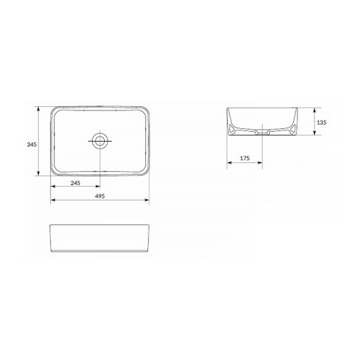 Раковина прямоугольная накладная Cersanit Crea на столешницу Rectangular P-UM-CRE50/1-oc-RC