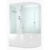 Душевая кабина Domani-Spa Delight Slim 128 L high 1200*800*2180 без электрики, высокий поддон, белая стеклянная задняя панель, сатин матированное стекло