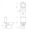 Унитаз-компакт Cersanit Colour Clean On 011 KO-COL011-3/5-COn-DL, горизонтальный выпуск, микролифт, 2 режима, без ободка