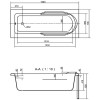 Cersanit. Ванна прямоугольная SANTANA 150x70, ультра белый, WP-SANTANA*150-W