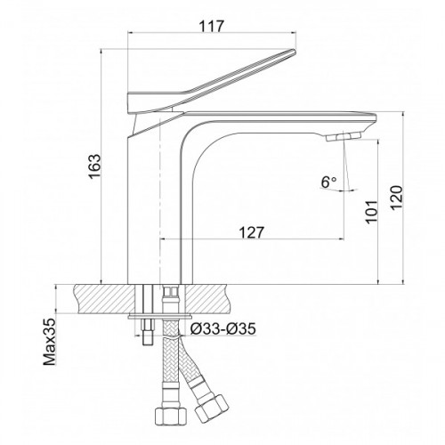 Смеситель для раковины Cersanit Odra 63050, сливной гарнитур, хром