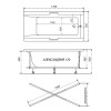 Каркас усиленный для прямоугольных ванн Тритон Александрия, универсальный 5 опор (156 см.)