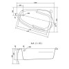 Cersanit. Ванна асимметричная JOANNA 150x95, правая, ультра белый, WA-JOANNA*150-R-W