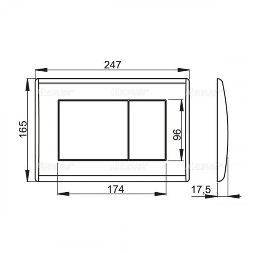 Кнопка управления инсталляцией AlcaPlast M272 хром-матовая