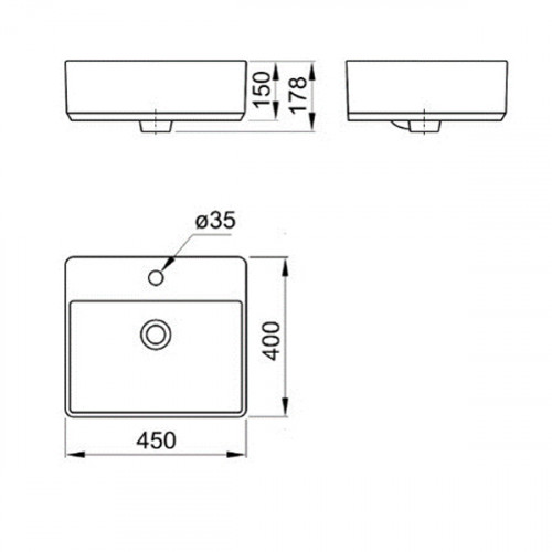 Раковина Акватон Geometry WQ8A37000000004 450х400 накладная, белая