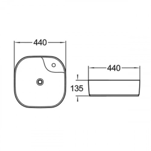 Накладная квадратная раковина чаша Comforty 78202